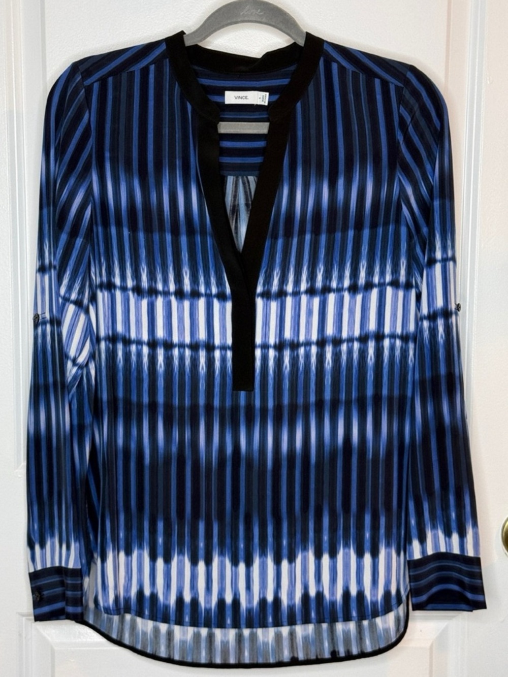 Vince 💯 Silk Monaco Tie-Dye V-Neck Tunic Hi-Low Hem Size 6 | EUC - Picture 5 of 6